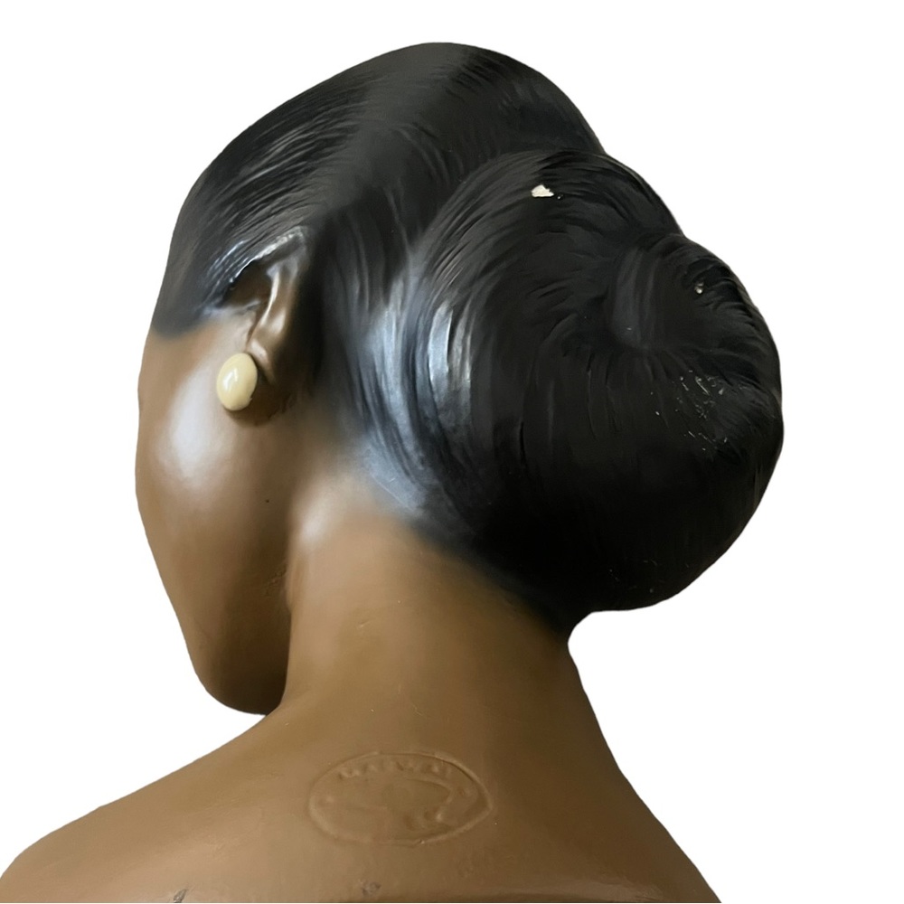 VTG Marwal Chalkware Bust Polynesian Woman - Picture 7 of 9
